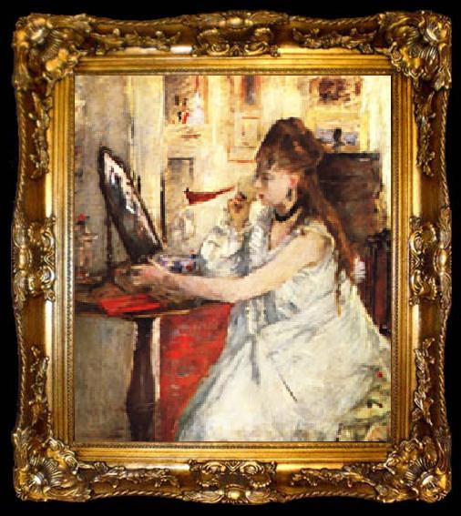 framed  Berthe Morisot Young Woman Powdering Herself, ta009-2